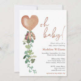 Oh Baby Balloon Eucalyptus Terracotta Baby Dusche Einladung