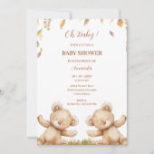 Oh Baby Bear Sleep Niedliche Herbstlaube Babydusch Einladung (Vorderseite)