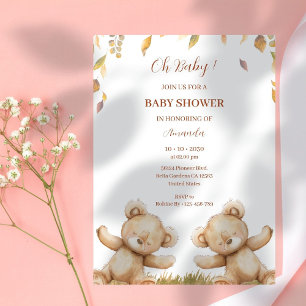 Oh Baby Bear Sleep Niedliche Herbstlaube Babydusch Einladung