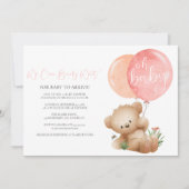 Oh Baby Bear & The Bee Baby Shower Einladung (Vorderseite)