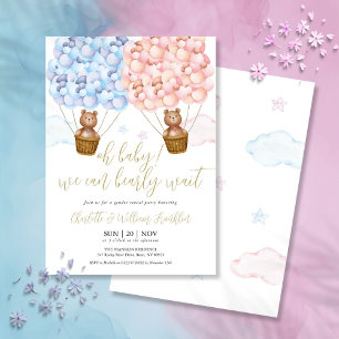 Oh Baby Bearly Wait Teddy Bear Gender Reveal Party Einladung