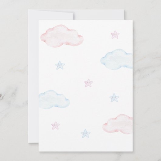 Oh Baby Bearly Wait Teddy Bear Gender Reveal Party Einladung (Rückseite)