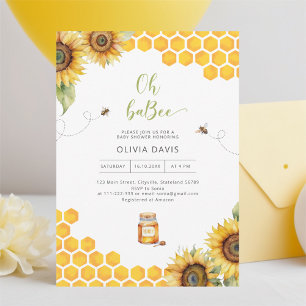 Oh Baby Bee Honey Baby Shower Einladung