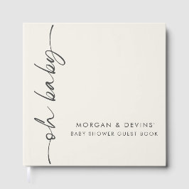 Oh Baby Beige Baby Shower Guest Book Gästebuch