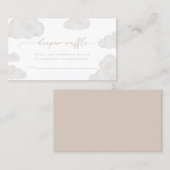 Oh Baby Beige Cloud Baby Dusche Windel Raffekarte Visitenkarte (Vorne/Hinten)