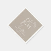 Oh Baby Beige Gender Neutral Modern Baby Dusche Serviette (Ecke)