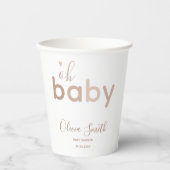 Oh Baby Beige Neutral Pappbecher (Vorderseite)
