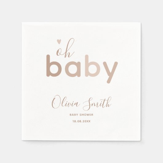 Oh Baby Beige Neutral Serviette (Vorderseite)