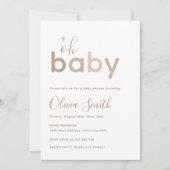 Oh Baby Beige Neutrale Dusche Einladung (Vorderseite)