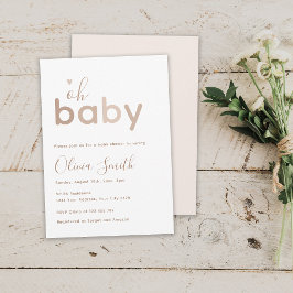 Oh Baby Beige Neutrale Dusche Einladung