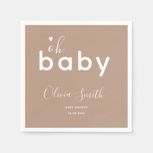 Oh Baby Beige Serviette (Vorderseite)
