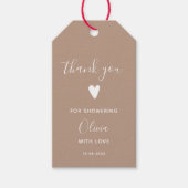 Oh Baby Beige Vielen Dank Geschenkanhänger (Vorderseite)