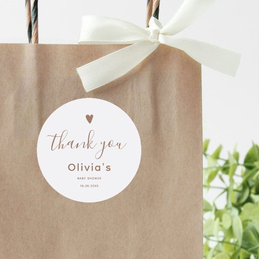 Oh Baby Beige Vielen Dank Runder Aufkleber