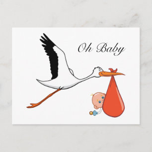 Oh Baby Bekanntgabe der Schwangerschaft Postkarte