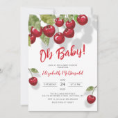 Oh Baby Berry Sweet Cherry Baby Dusche Einladung (Vorderseite)
