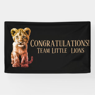 Oh Baby Big Cat Cub Grau 2 Linien Custom Text Banner