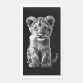Oh Baby Big Cat Cub Grau Black Serviette (Vorderseite)