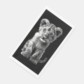 Oh Baby Big Cat Cub Grau Black Serviette (Ecke)