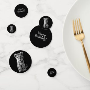 Oh Baby Big Cat Cub Grau Custom Text Konfetti