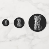 Oh Baby Big Cat Cub Grau Custom Text Konfetti (Rückseiten)