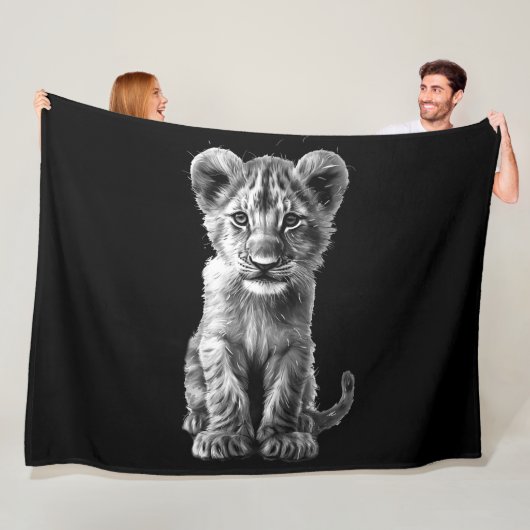 Oh Baby Big Cat Cub Gray Fleecedecke (Beispiel)