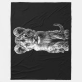 Oh Baby Big Cat Cub Gray Fleecedecke (Vorderseite)