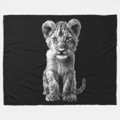 Oh Baby Big Cat Cub Gray Fleecedecke (Vorderseite (Horizontal))