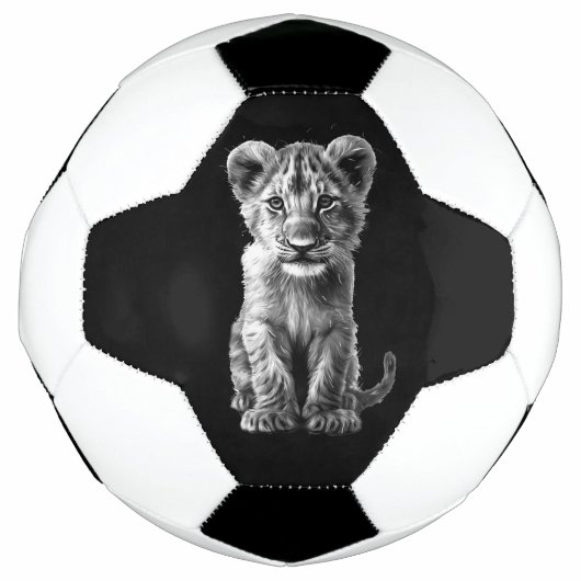Oh Baby Big Cat Cub Gray Fußball (Vorderseite)