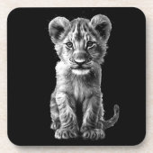 Oh Baby Big Cat Cub Gray Getränkeuntersetzer (Vorderseite)