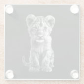 Oh Baby Big Cat Cub Gray Glasuntersetzer (Rückseite)
