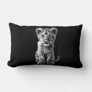 Oh Baby Big Cat Cub Gray Lendenkissen