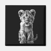 Oh Baby Big Cat Cub Gray Magnet (Vorne)