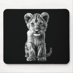 Oh Baby Big Cat Cub Gray Mousepad