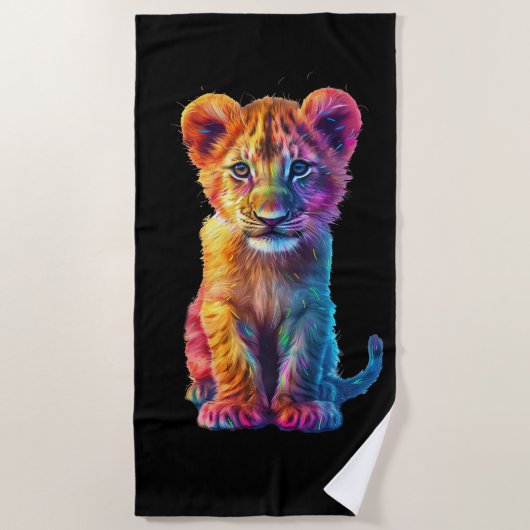 Oh Baby Big Cat Cub Strandtuch (Vorderseite)