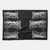 Oh Baby Big Cat Gray Cub Black Geschirrtuch (Horizontal)