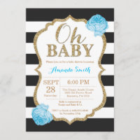 Oh Baby Black and Gold Baby Shower Einladung