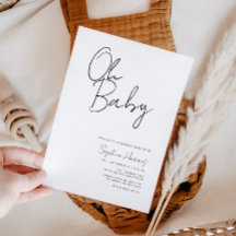 Oh Baby Black and White Minimalistisch Baby Dusche