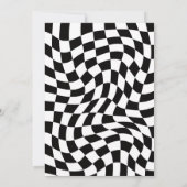 Oh Baby! Black Checkered Modern Baby Shower  Einladung (Rückseite)