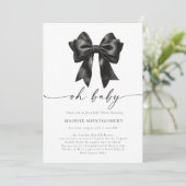Oh Baby Black Coquette Bow Baby Dusche Einladung (Stehend Vorderseite)