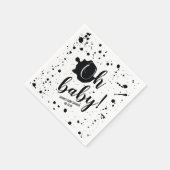 Oh Baby Black Paint Spritzer Unisex Baby Dusche Serviette (Ecke)