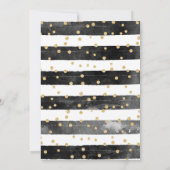 Oh Baby Black Strip Glitzer Babydusche Einladung (Rückseite)