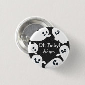 Oh, Baby! Black & White Halloween Herbstdusche Button (Vorne & Hinten)