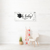 Oh Baby Black + White Spritzer Unisex Kinderdusche Banner (Insitu)