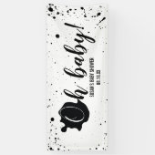 Oh Baby Black + White Spritzer Unisex Kinderdusche Banner (Vertikal)