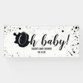 Oh Baby Black + White Spritzer Unisex Kinderdusche Banner (Horizontal)