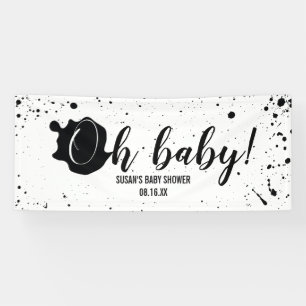 Oh Baby Black + White Spritzer Unisex Kinderdusche Banner