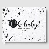 Oh Baby Black + White Spritzer Unisex Kinderdusche Gästebuch (Vorderseite)