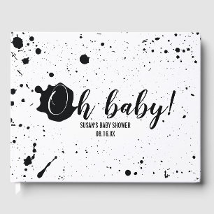 Oh Baby Black + White Spritzer Unisex Kinderdusche Gästebuch