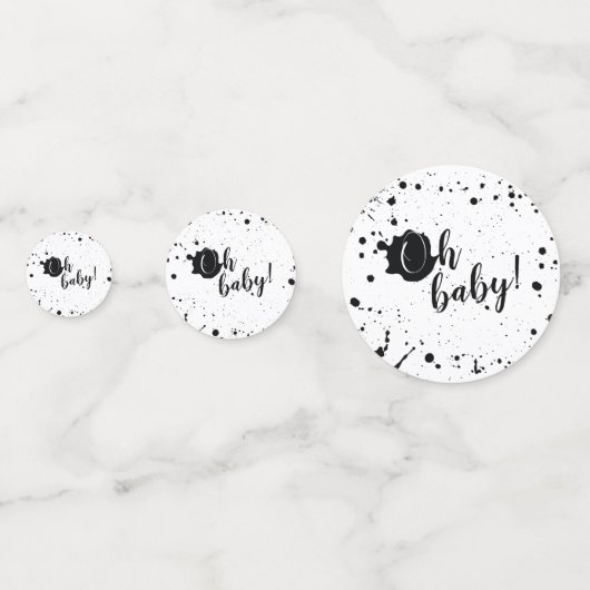 Oh Baby Black + White Spritzer Unisex Kinderdusche Konfetti (Vorderseiten)