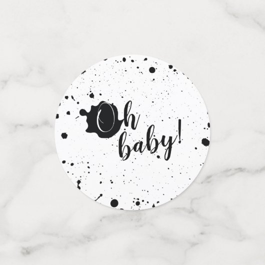 Oh Baby Black + White Spritzer Unisex Kinderdusche Konfetti (Klein Vorderseite)